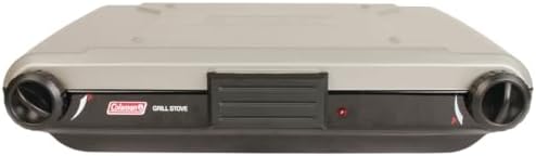 Coleman Tabletop 2-in-1 Grill & Stove with 2 Adjustable Burners, Propane Grill/Stove with Push-Button Starter, Wind Guards, Grease Tray, & 20,000 BTUs of Power for Camping, Tailgating, & More