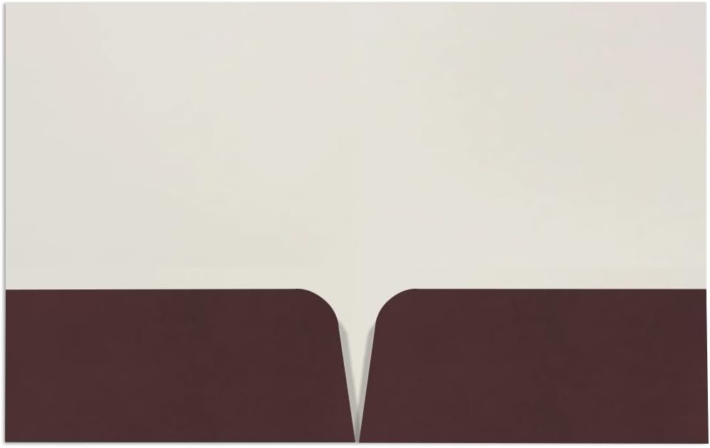 JAM PAPER Custom Printed Semi-Gloss Folders with Round Corner Pockets - Personalized Logo & Text - 12pt C1S - Brown - 250/Pack