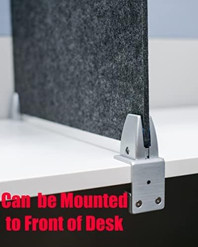 OBEX Panel Desk Mounted PET Privacy Screen, 24" x 48, Stone