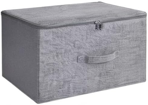 ANMINY 3PCS Storage Bins with Zipper Lids 51.9 Qt Lidded Fabric Storage Boxes