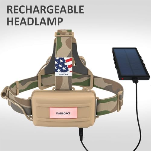DanForce Headlamp. USB Rechargeable LED Head Lamp. Ultra Bright LUMINUS 1080 Lumen Headlamp Flashlight + Red Light. HeadLamps for Adults, Camping, Outdoors & Hard Hat Light. Zoomable IPX54 Headligh