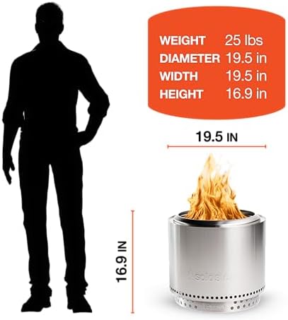 Solo Stove Bonfire Essential with Pellet Adapter Bundle | 19.5" Fire Pit