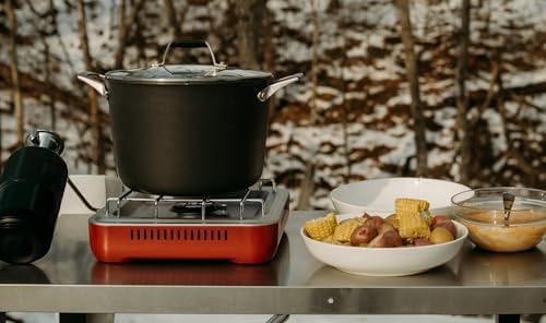 GasOne Single Propane Burner Camp Stove – 10,000BTU Portable Stove Propane Grill with Removable Cooking Grid – Large Easy to Use Knob – Carry Case Included
