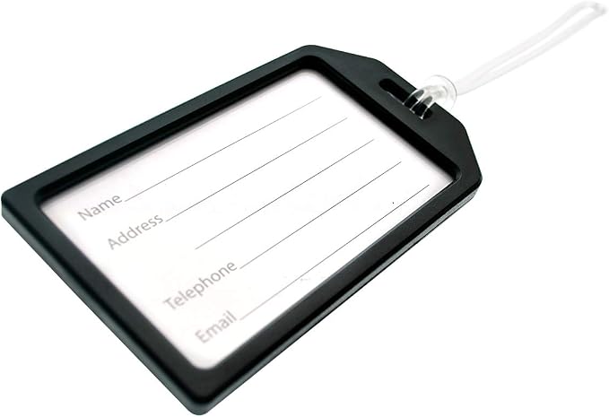 5 Pack - Premium Rigid Airline Luggage Tag Holders - Heavy Duty Hard Plastic
