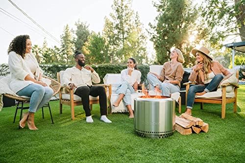 Solo Stove Bonfire w/Stand | 19.5" Smokeless Wood Burning Fire Pit, Silver