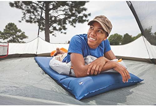 Coleman Self-Inflating Sleeping Pad with Pillow, Lightweight Inflatable Camp Pad with Extra Support & Quick Deflation, No Air Pump Needed
