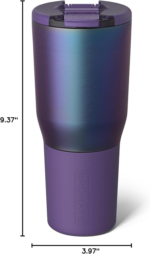 BrüMate Nav 35oz 100% Leak Proof Insulated Travel Tumbler with Magnetic BevLock™ Lid - Double Wall Cup-Holder Friendly Stainless Steel Mug (Dark Aura)