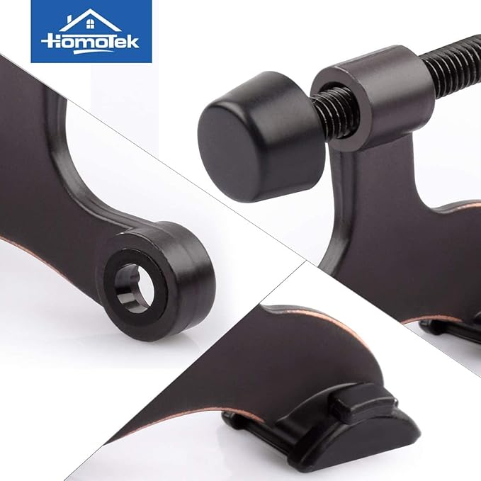 HOMOTEK 4 Pack Hinge Pin Oil Rubbed Bronze Door Stopper, Adjustable Deluxe
