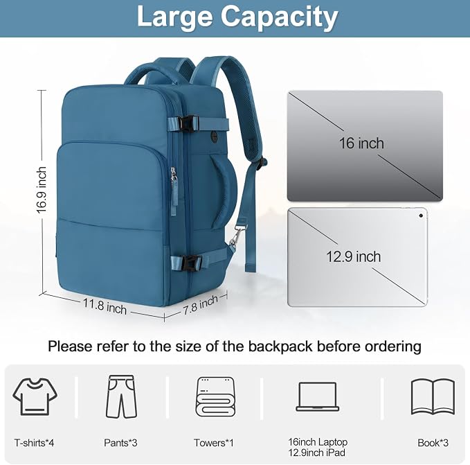Travel laptop Backpack for Men Women, Personal Item Size Flight Approved