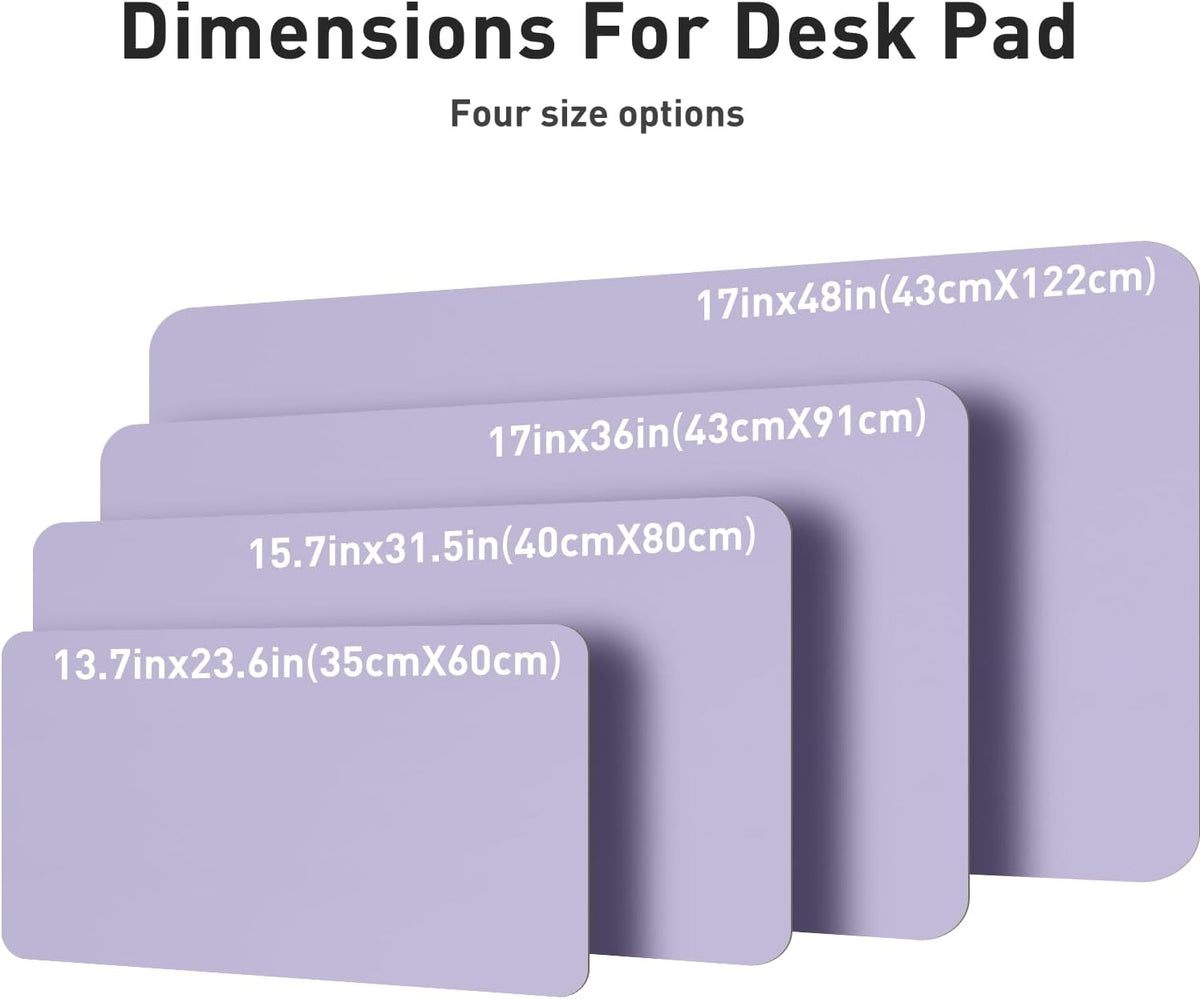 Aothia Leather Desk Pad - Protector and Blotter, Mouse Pad and Office Mat, Non-Slip PU Leather Laptop Desk Pad, Waterproof Writing Pad for Office and Home (36" x 17", Lavender)