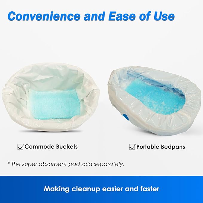 100 Count Enlarged Bedside Commode Liners