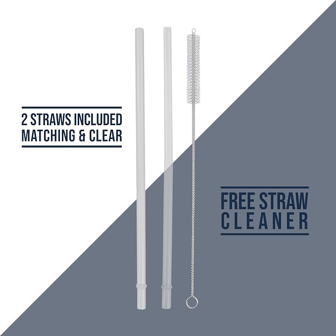 Hogg Big Swig 40 oz Tumbler with Handle and Straw - White, 40oz Insulated Stainless Steel, Water Tumbler with Straw, Water Cup with Handle, Versatile Leak Proof Lid