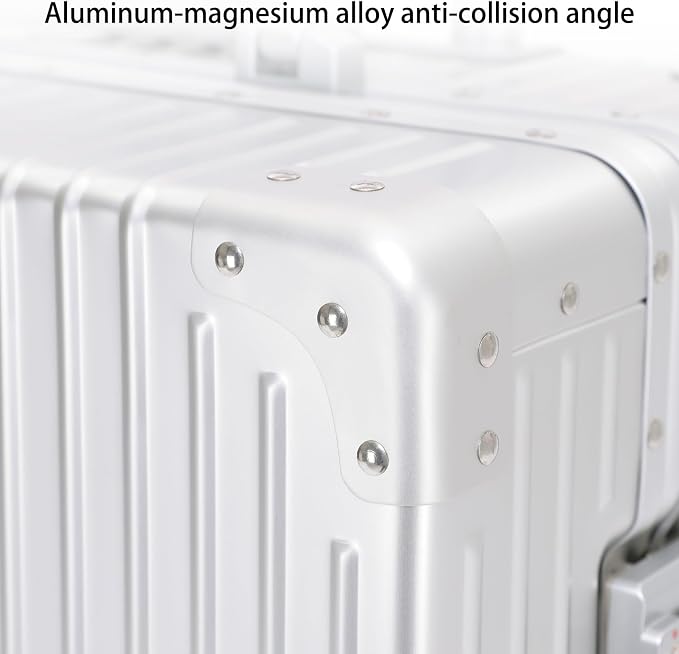 Metal All Aluminum Carry-on Luggage TSA Customs Lock Zipperless Silent Rotary