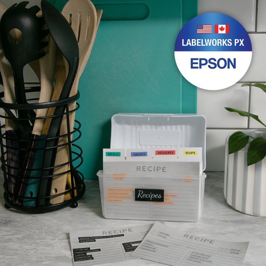 Epson LABELWORKS 224BMCPX Genuine PET (Polyester) Tape Cartridge - Black on Matte Clear Designer Craft Label Maker Tape - 1" (24MM) Wide, 26'