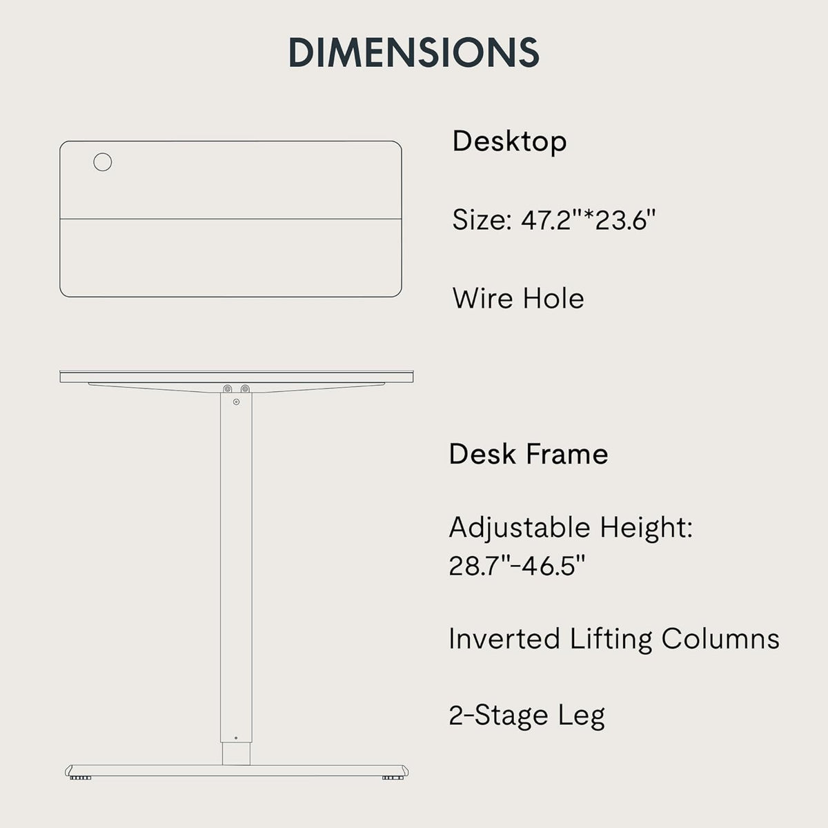 Adjustable Standing Desk, 47x24 Inches Home Office Desk with Memory Preset, Home Office Desk Computer Workstation Splice Black Top + Black Frame