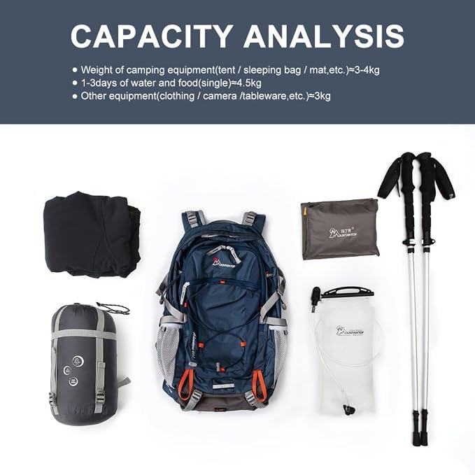MOUNTAINTOP 25L/40L Hiking Backpack, Lightweight Travel Backpack