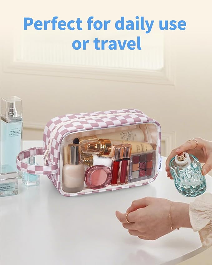 Narwey Clear Toiletry Bags for Traveling Women Men, Make Up Organizer, Skincare