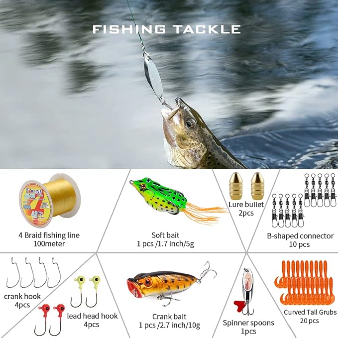 Collapsible Fishing Rod and Reel Combo, BalanZze Telescopic Fishing Rod