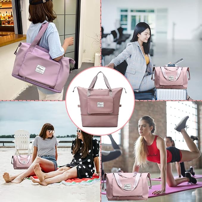 Large Capacity Foldable Travel Bag Expandable Portable Carry on Bag Dry&Wet