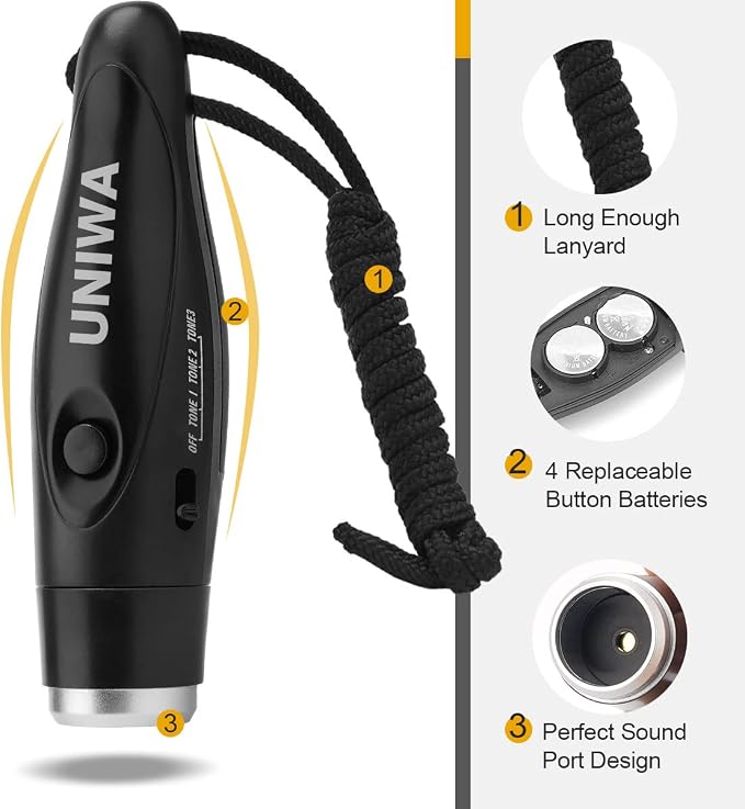 UNIWA Electronic Whistle, 4 Pack Handheld Electronic Whistles Electric Whistle