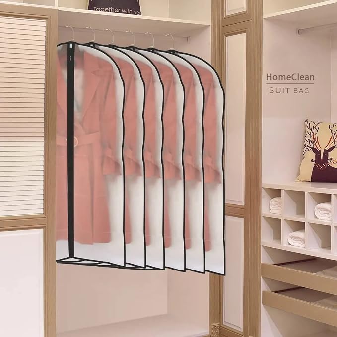 Garment Bags for Hanging Clothes 12 PCS Transparent Waterproof Dustproof