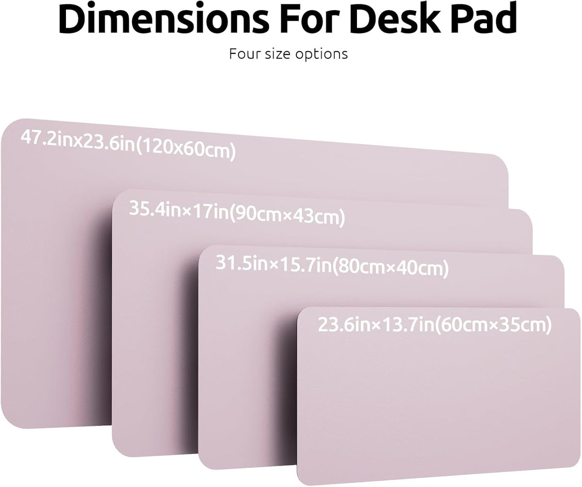 YSAGi Leather Desk Pad Protector, Office Desk Mat, Large Mouse Pad, Non-Slip PU Leather Desk Blotter, Laptop Desk Pad, Waterproof Desk Writing Pad for Office and Home(Grayish Lavender, 47.2" x 23.6")