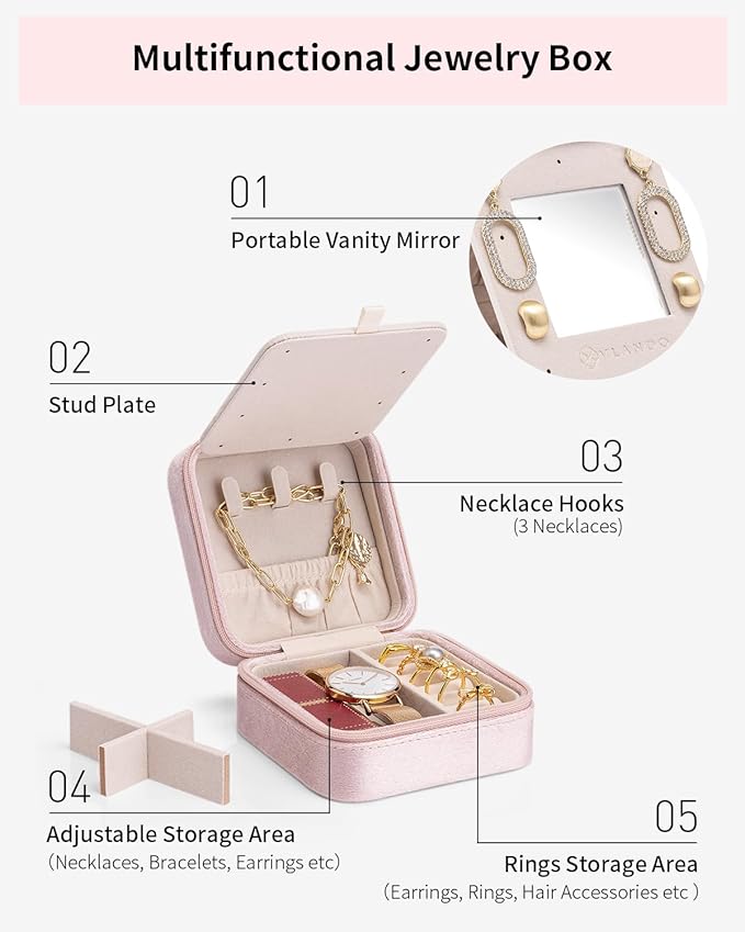 Vlando Birthday Gifts for Women Friendship, Personalized Initial Jewelry Box