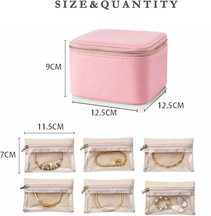 Jewelry Box Organizer for Women, Small Travel Jewelry Case, Mini Travel Jewelry