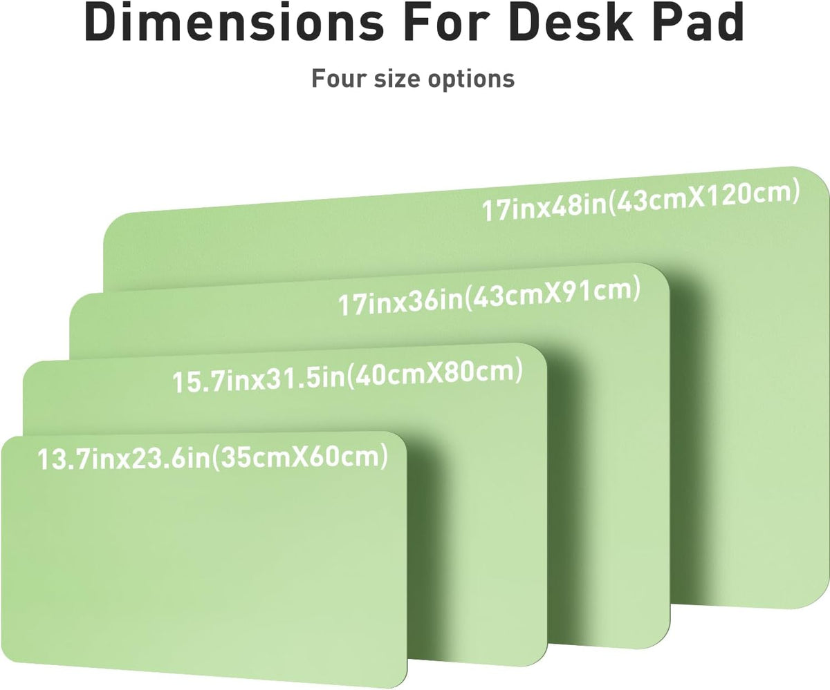 Aothia Leather Desk Pad Protector, Mouse Pad, Office Desk Mat, Non-Slip PU Leather Desk Blotter, Laptop Desk Pad, Waterproof Desk Writing Pad for Office and Home (31.5" x 15.7", Foam Green)