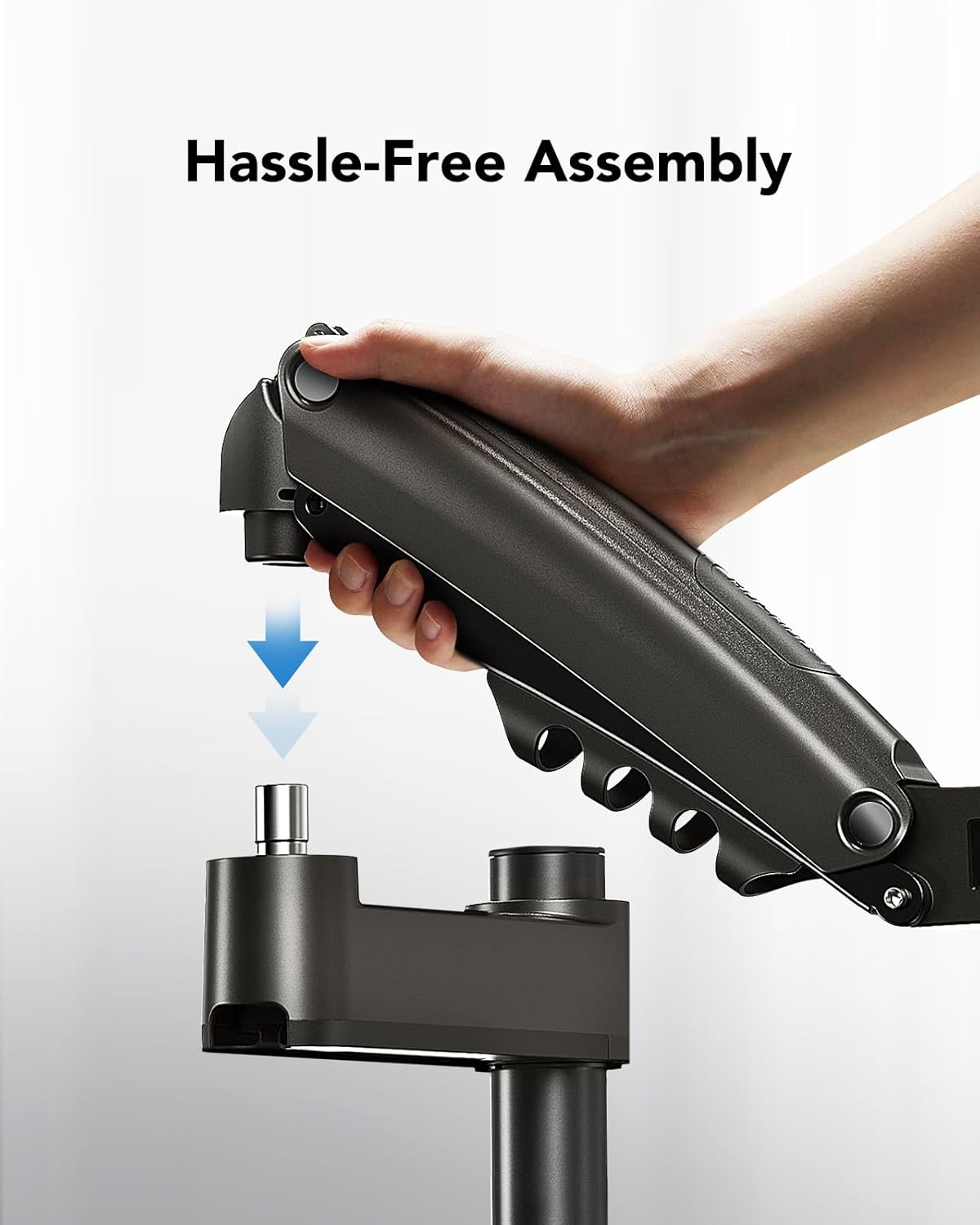HUANUO Single Monitor Arm, Adjustable Desk Mount for 13-34 inch Screens, Holds 19.8lb, 22.44 inch Max Height, Full Motion Swivel Monitor Stand with VESA 75x75mm and 100x100mm Compatibility