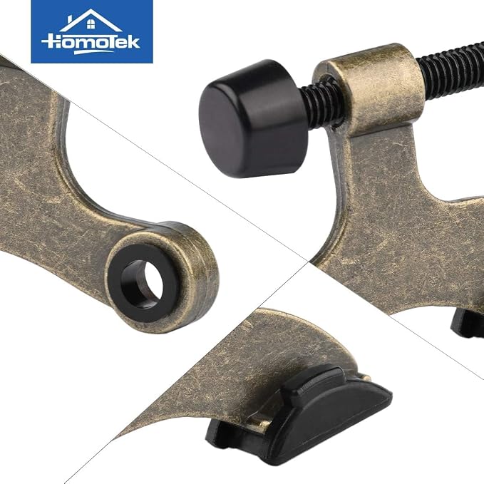 HOMOTEK 12 Pack Hinge Pin Antique Brass Door Stopper, Adjustable Deluxe Heavy