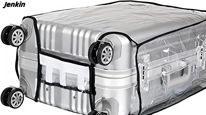 JenKin Luggage Protector Suitcase Cover PVC Waterproof Travel Suitcase Fits