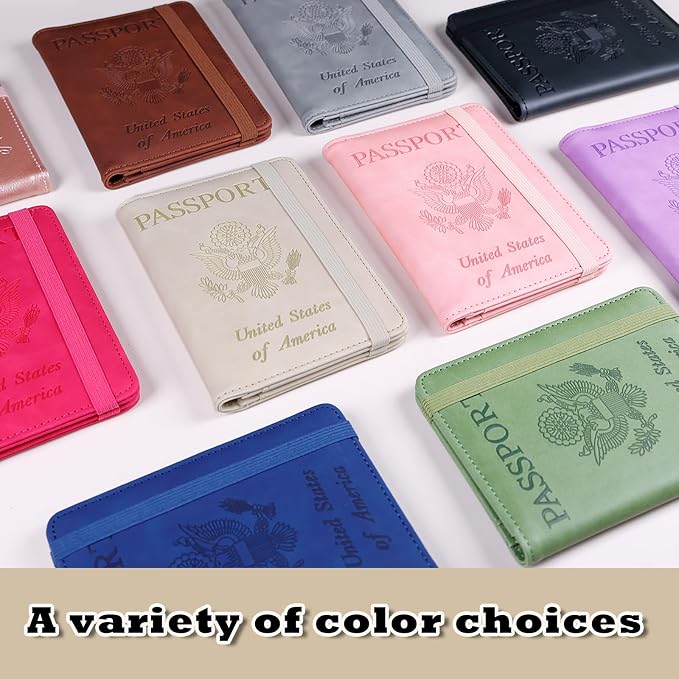 Melsbrinna Premium Leather Passport Holder Covers Case, Waterproof Rfid