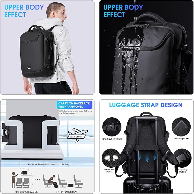 Vacuum Travel Backpack with Pump, 50L Expandable Compression Backpack With