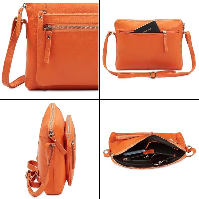 Wise Owl Accessories Small Soft Pebbled Real Leather Crossbody Handbags Purses
