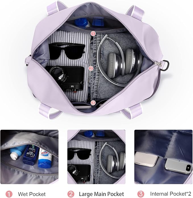 Travel Duffel Bag, Sports Tote Gym Bag, Shoulder Weekender Overnight Bag