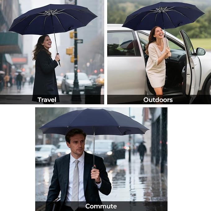 LLanxiry Compact Travel Umbrella, Mini Windproof Umbrellas