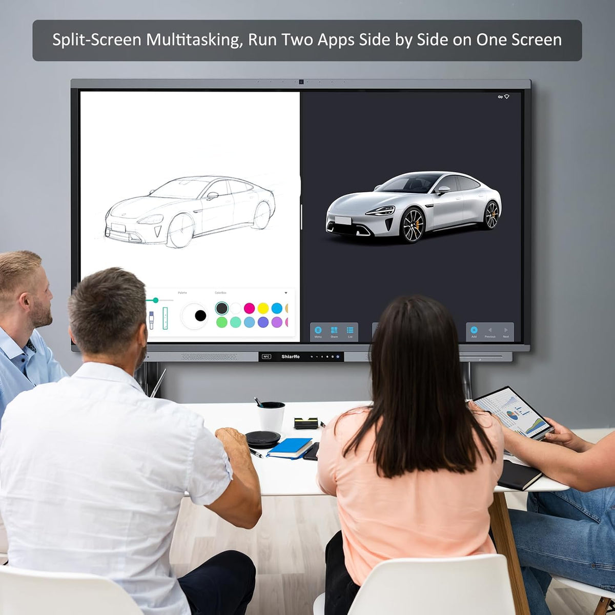 Shiarffe R9 4K 86" Smart Board, Flagship CPU 16 GB RAM + 256 GB ROM, Compatible with Google Play Store, OTA Software Updates, Smartboard for Classroom Office Hybrid Work