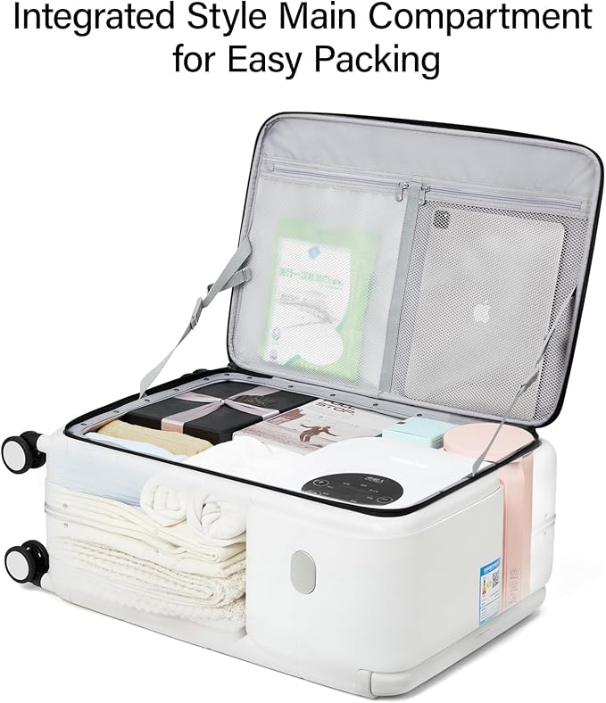 Hanke Top Opening Carry On Luggage, 20 Inch Zipperless Aluminum Frame Wide