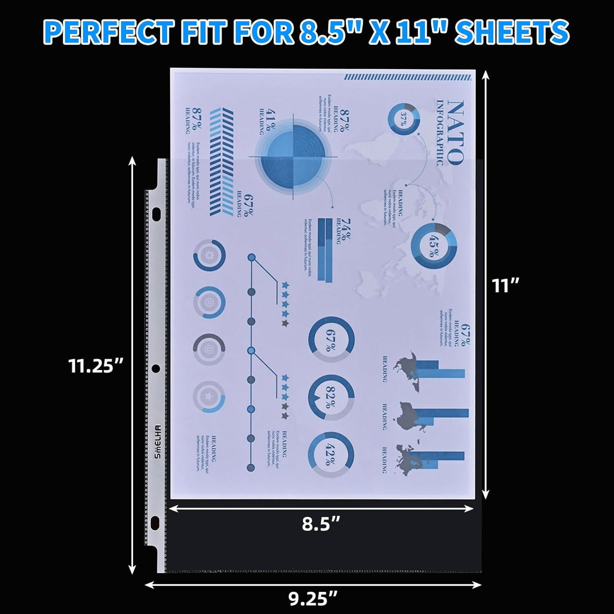 Sheet Protectors 500 Page,Page Protector 8.5" x 11" ,Upgraded Clear Plastic Page Protectors,for 3 Ring Binder, Top Loading Paper Protector with Reinforced Holes,Holds Multiple Sheets,Letter Size