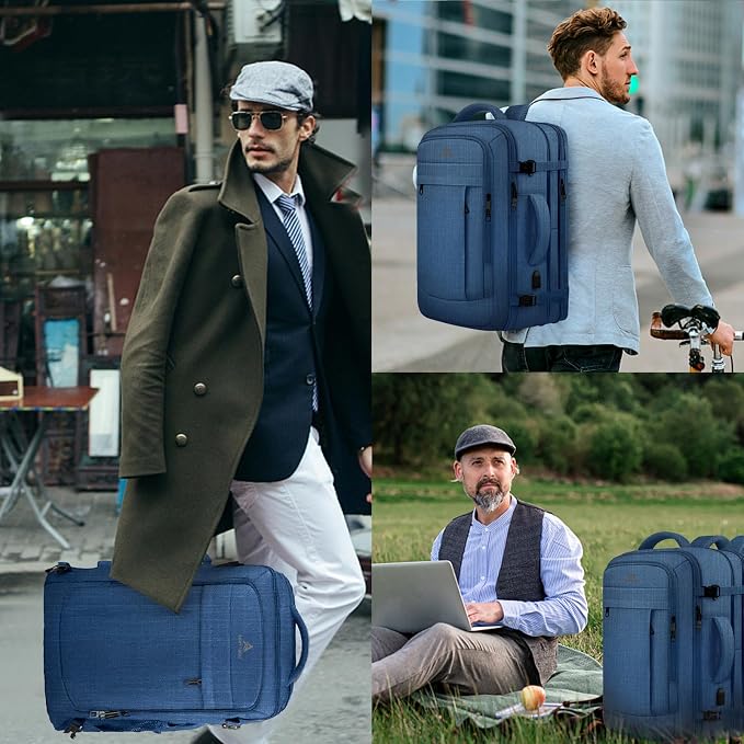 Large Travel Laptop Backpack for Men, 50L Carry On Backpack, Expandable Laptop