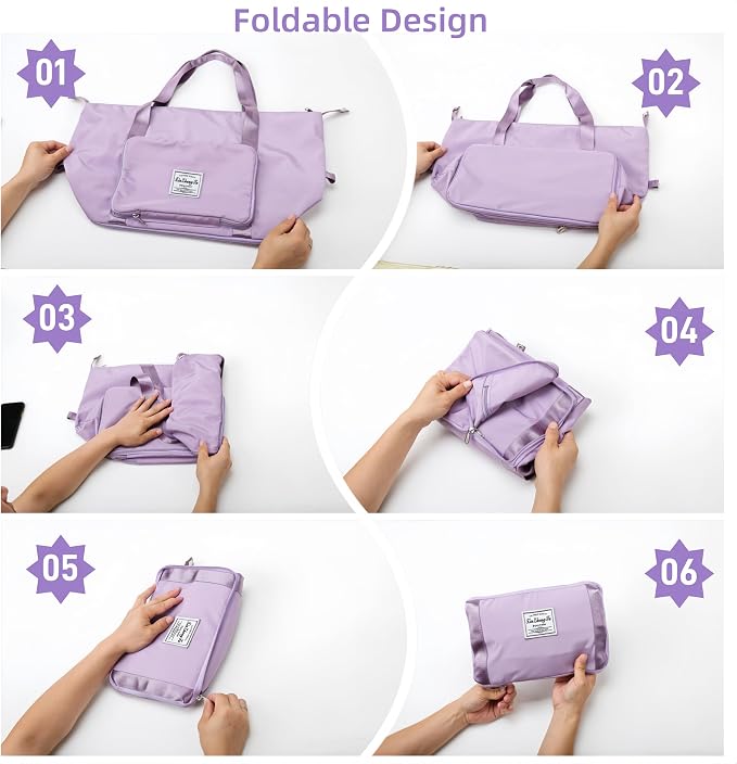 Large Capacity Foldable Travel Bag, Expandable lightweight Carry on Bag