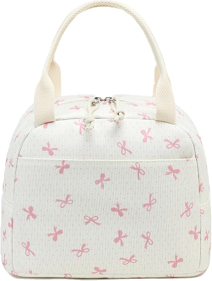 Bluboon Lunch Bag for Women Men Cute Corduroy Lunch Tote Bags Reusable