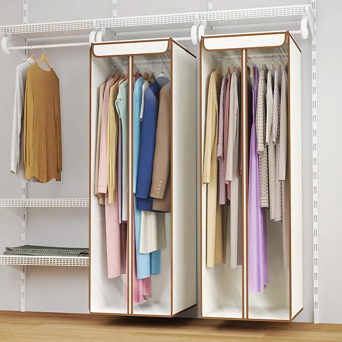 Univivi Garment Bags for Hanging Clothes, Large Clothes Storage Bags Closet