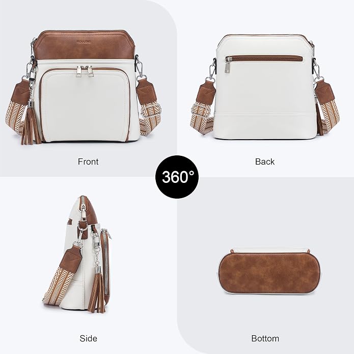 Crossbody Purse for Women, Lightweight Medium Crossbody Bag Soft Leather