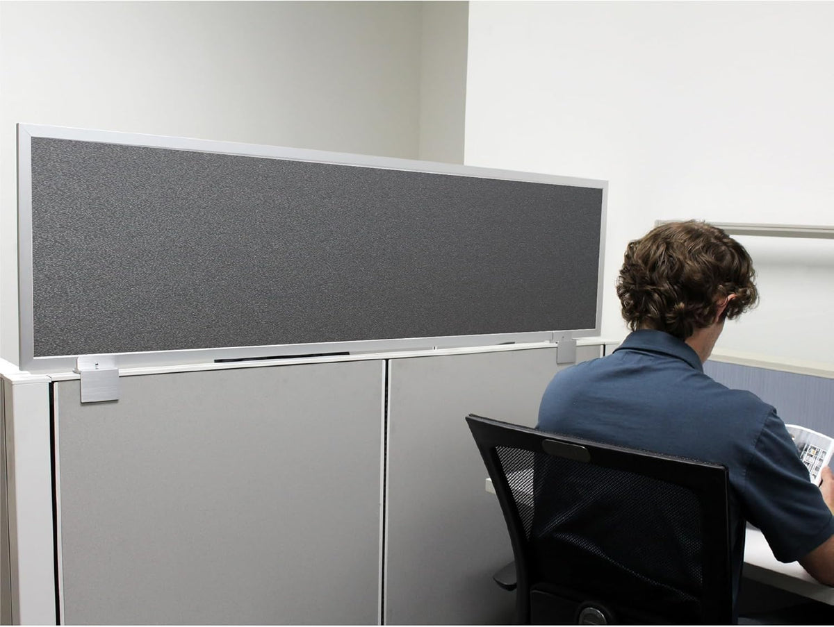 OBEX Acoustical Cubicle Privacy Screen Extender Desk Panel & Office Divider, Add Separation & Block Noise, 24" x 36", Graphite