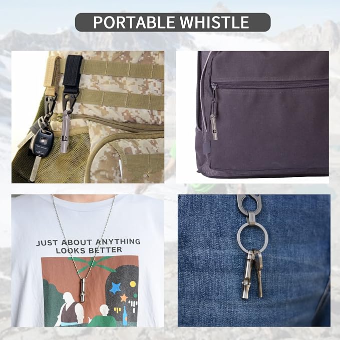 Emergency Whistle, Titanium Whistle EDC Safety Whistle