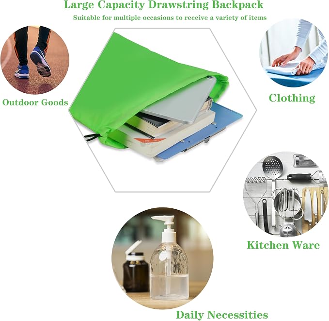 42 Pcs Drawstring Backpack Bags Sack Pack Cinch Tote Sport Storage Polyester Bag