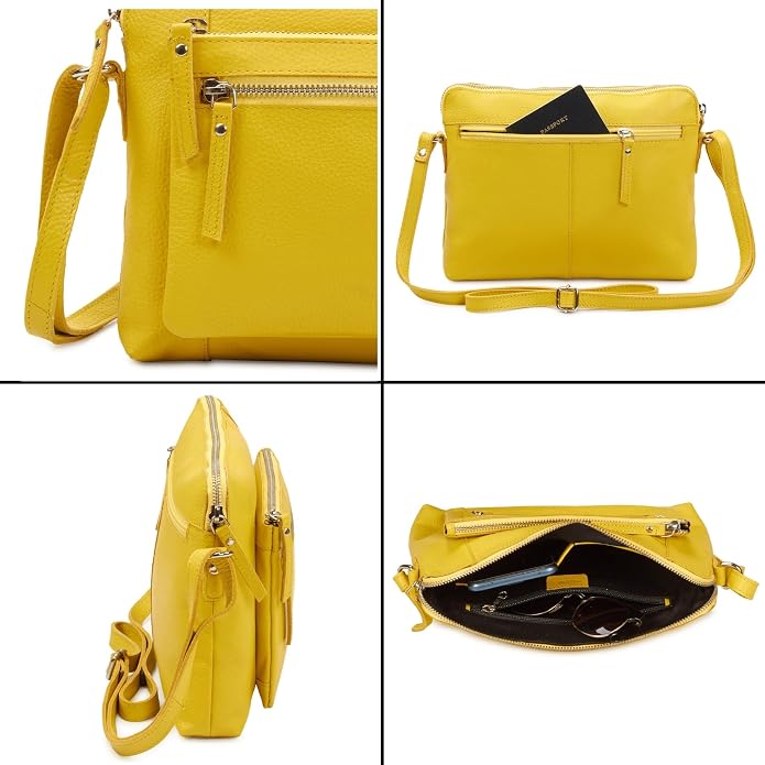 Wise Owl Accessories Small Soft Pebbled Real Leather Crossbody Handbags Purses
