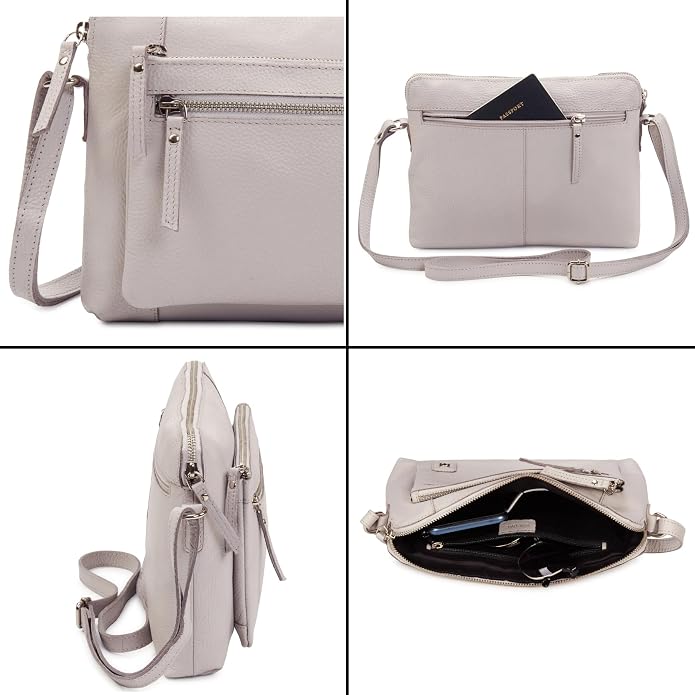 Wise Owl Accessories Small Soft Pebbled Real Leather Crossbody Handbags Purses